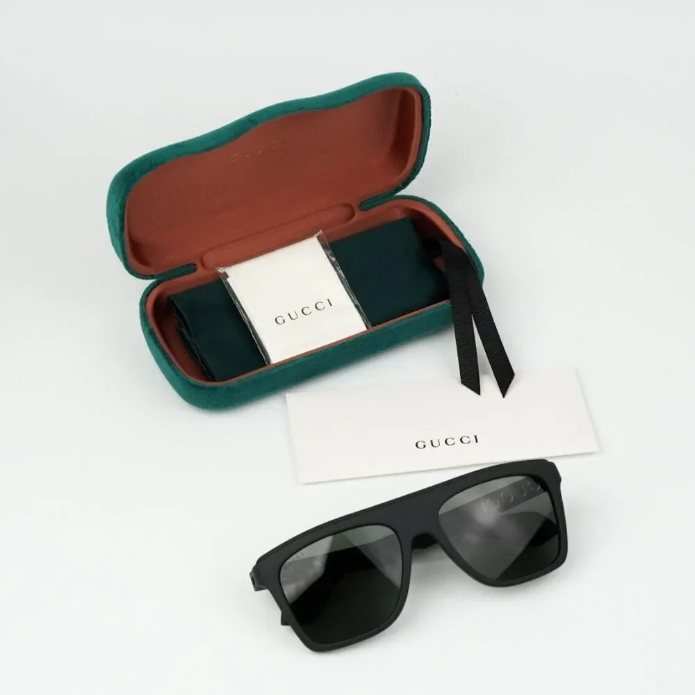 NEW Gucci GG1570S 001 Matte Black Grey Unisex Pilot Sunglasses GG 1570S